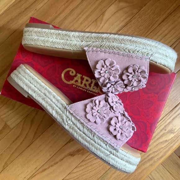 Carlos Santana Chandler Suede Slide Sandals Pink Blush SZ 9.5 - Picture 5 of 13